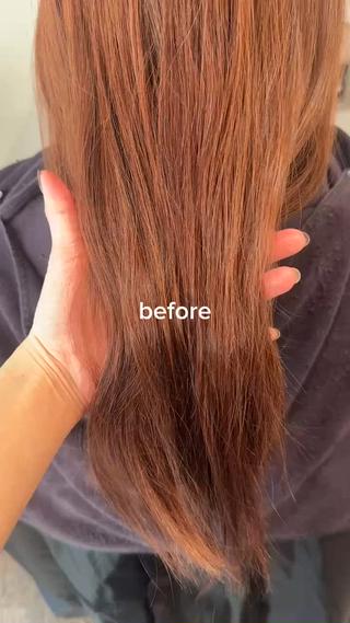 ロング カラー 中村 友香のヘアスタイル