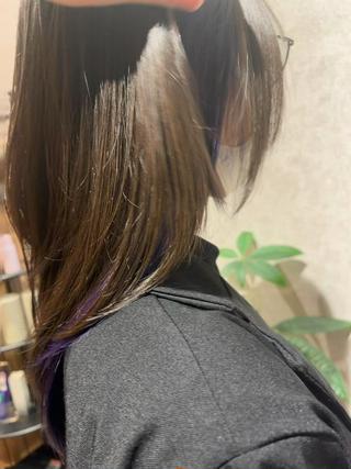 インナーブルーパープル
少し広めにインナーを入れて、ブルーとパープルをミックス 