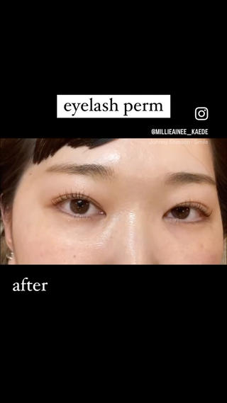 上まつげパーマ
カール感をつけつつ根本からしっかり立ち上げてます
まつ毛が上がることで黒目に光が入りやすくなり、印象がパッと明るくなります 