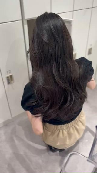 グレージュ/暗髪/透明感カラー/ブリーチなし