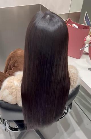 ロング 縮毛矯正クロスパーマ 益子達也のヘアスタイル