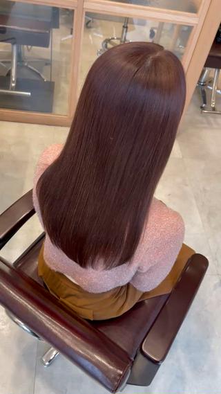セミロング 縮毛矯正クロスパーマ 益子達也のヘアスタイル
