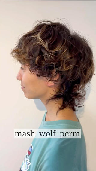 ミディアム パーマ メンズ 🤍中野 レオ🤍のヘアスタイル