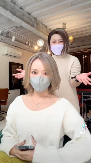ミディアム 田中 奈布のヘアスタイル