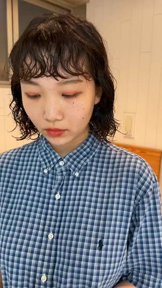 ミディアムレイヤーのパーマ 