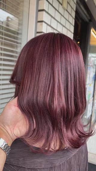 ︎cassis pink
ブリーチ一回ベースでここまで鮮やかなピンク味出せます♪