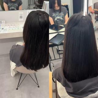 セミロング パーマ 上田 ヒロツグのヘアスタイル