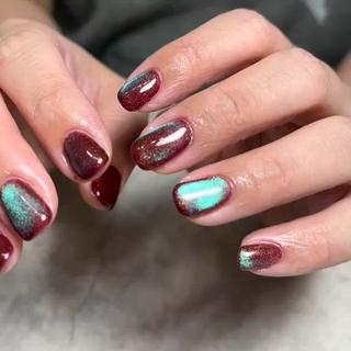 ⠀
いろんなカラーに見えるマグネット♡ ベースはボルドーで♡
⠀
⠀
instagram ［@nailsalon_o_en］
_
⠀
[ reservation ］
LINE / instagram / minimo

⠀
[ open hour ]
平日 10:00~22:00 土日 10:00~21:00
⠀
[ access ]
地下鉄中央線／千日前線 阿波座駅 徒歩3分
地下鉄長堀鶴見緑地線 西長堀駅 徒歩7分⠀
※ご予約確定次第、詳しい住所お送りいたします。
⠀
ご予約お待ちしております  