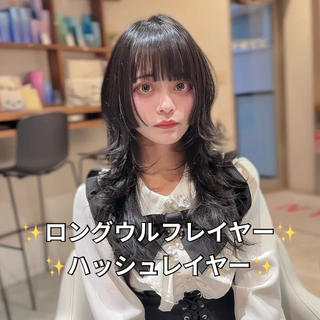 ロング カラー ハッシュカット/艶感 カラー/ユウキ✨のヘアスタイル