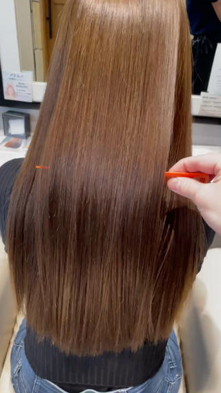 ロング パーマ k-twoたき✨艶感 カラー／美髪矯正のヘアスタイル