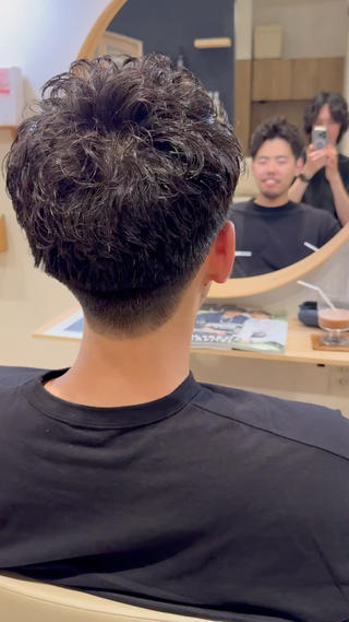 刈り上げ優しめパーマ優しめ 