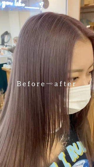 ブリーチのリタッチ
丁寧にケアブリーチを使用してリフトさせます!
くすみベージュに