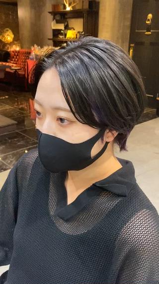 ショート カラー 透明感カラー🌿 グレージュ🐺陽介のヘアスタイル