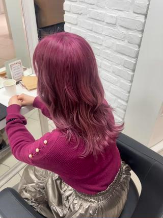 ワンブリーチからできるピンクカラー
violet pink 