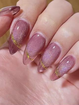 1月21日発売のICEジェルユニコーンスターギャラクシーを使ってクリアフレンチ
長さ出し+6600