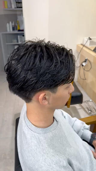 当日予約ok!大人アップバングパーマ 