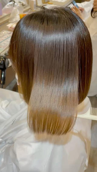 髪質改善ストレート! 毛先はブリーチしてます!でもサラサラ♡