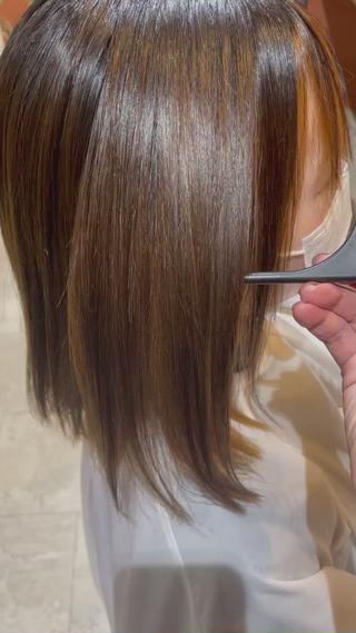 ブリーチしてる髪をサラサラストレートに♡