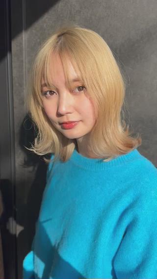 ミディアム カラー 菊池 幹のヘアスタイル