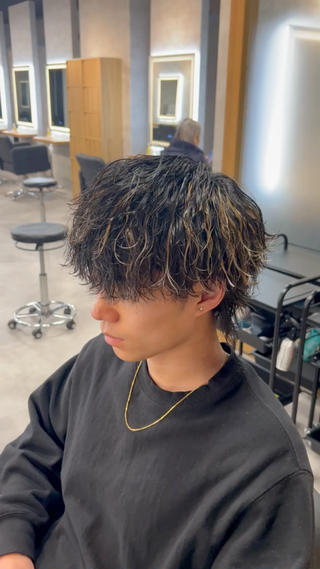 メンズカット・メッシュパーマ 