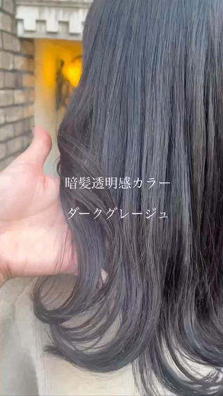 セミロング カラー ヘアアレンジ レイヤー/グレージュ 🤍奥開梨恵のヘアスタイル