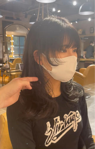 ミディアム カラー 🫧小顔顔周りカット レイヤー/縮毛/白倉のヘアスタイル