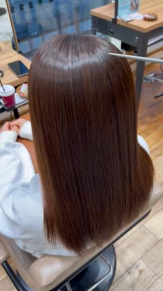 セミロング カラー パーマ 新宿✨顔周りカット 韓国ヘア/坂本亜裟海のヘアスタイル