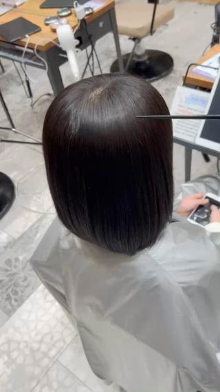 ミディアム カラー パーマ 新宿✨顔周りカット 韓国ヘア/坂本亜裟海のヘアスタイル