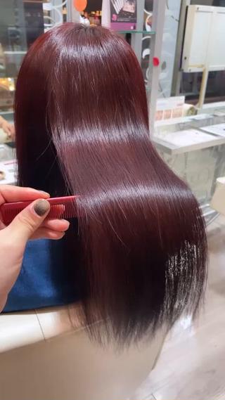 ブリーチなしでもここまで艶々暖色系にできます！ 