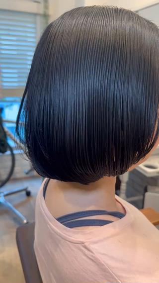 ミディアム カラー パーマ BANDE 水崎 悟のヘアスタイル