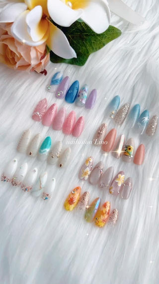 夏の定額デザイン
少しずつ出来てきました♡

プルメリア、プリンセス、ひまわり、人魚、ヤシの木…
まだ増やす予定なので、1部です


左の列 定額B¥6,500-
右上2つ定額A¥5,500-
右下2つ定額Ｃ¥7,500-

 