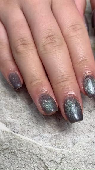 #マグネットネイル
#奥行きマグネット
#ワンカラーネイル
#河内長野ネイル 