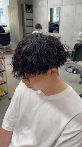ショート パーマ メンズ 中崎町メンズパーマ/ シャドウ/山下拓実のヘアスタイル