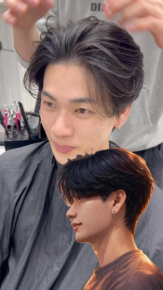 パーマ メンズ 毛流れ/メンズパーマ kanata/溝の口のヘアスタイル