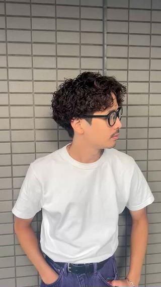 パーマ メンズ 毛流れ/メンズパーマ kanata/溝の口のヘアスタイル