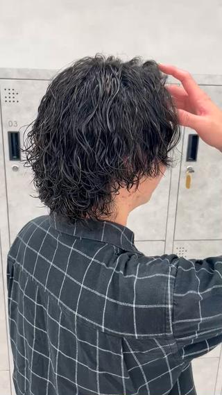 パーマ メンズ 毛流れ/メンズパーマ kanata/溝の口のヘアスタイル