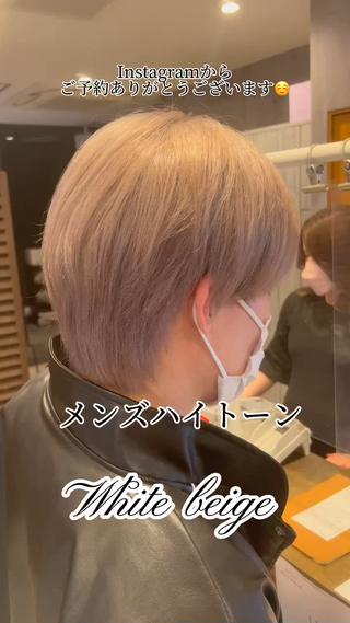 ショート カラー パーマ ヘアアレンジ メンズ EnBlesS西宮 マンツーマン神道有基のヘアスタイル