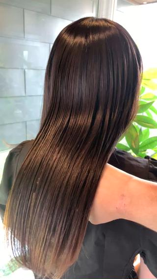 セミロング パーマ Agu  hair  grove 金沢八日市店所属・名竹聖治/透明感 カラー/縮毛矯正のヘアスタイル