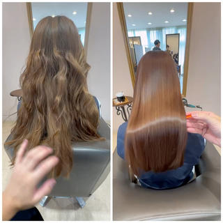 ロング 縮毛矯正の イソベのヘアスタイル