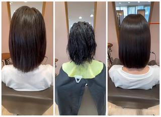 ミディアム 縮毛矯正の イソベのヘアスタイル