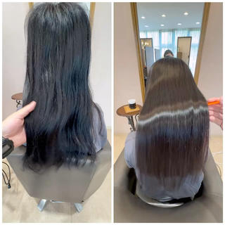 ロング 縮毛矯正の イソベのヘアスタイル