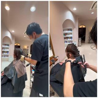 ロング 縮毛矯正の イソベのヘアスタイル