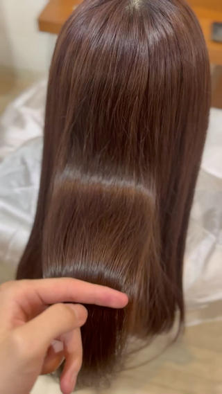 ブリーチなしでできる、ツヤ髪ピンクブラウン 