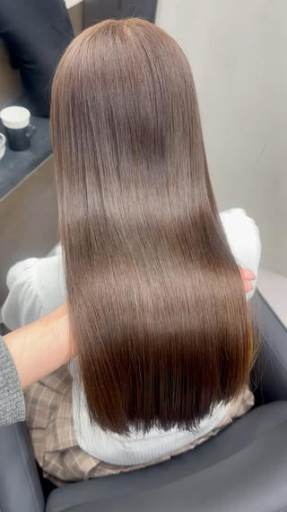 ロング カラー パーマ ヘアアレンジ 新宿⌇韓国風ヘア ⌇透明感カラーのヘアスタイル