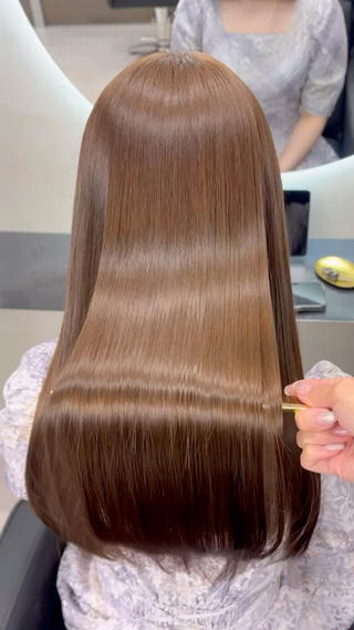 ロング カラー ヘアアレンジ 新宿⌇韓国風ヘア ⌇透明感カラーのヘアスタイル