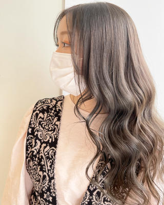 ロング カラー 韓国風ハッシュカット 似合わせレイヤー池袋のヘアスタイル