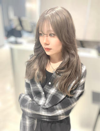 セミロング カラー 韓国風ハッシュカット 似合わせレイヤー池袋のヘアスタイル