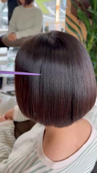 パーマ 透明感|ストレート| クロスパーマ|はるかのヘアスタイル