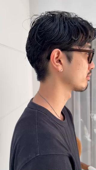 メンズ ニュアンスセンターパート パーマ