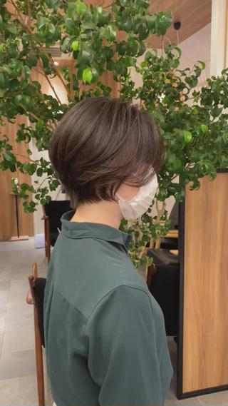 ショート カラー パーマ 🍃服部 雅哉🍃銀座◎のヘアスタイル